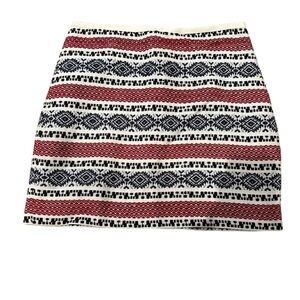 Madewell Patterned Red and Blue  Women's Skirt